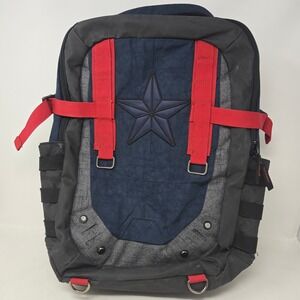 Marvel Captain America Bioworld Tactical Backpack Navy Blue Red Star Laptop Bag